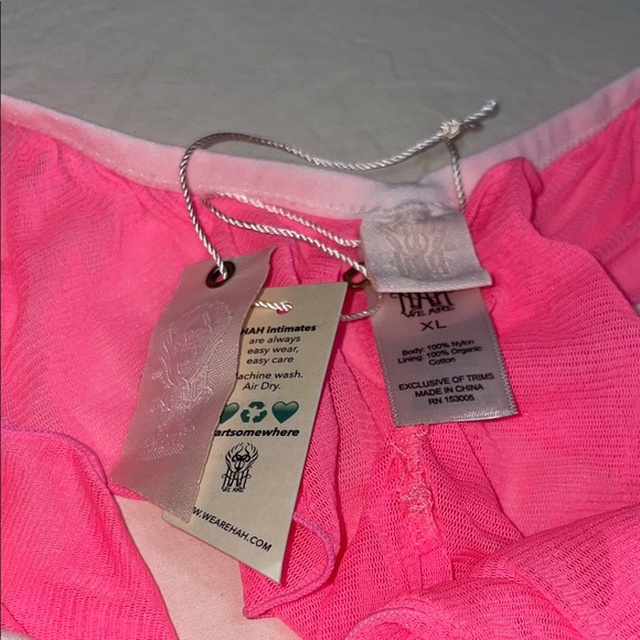 We are hah Vibrant Pink Ruffled Mesh Panty - Picture 2 of 4